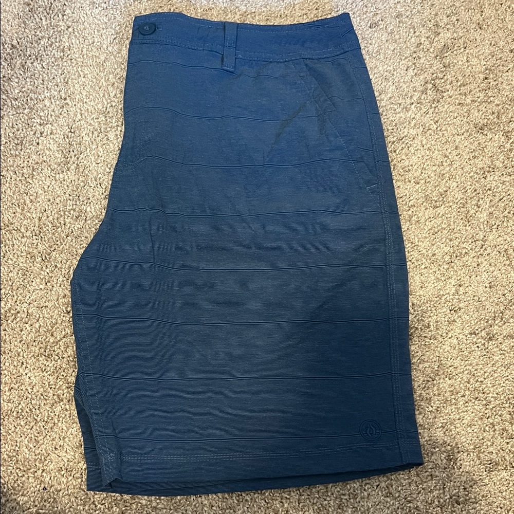 Stylish Blue Flat Front Men's Shorts
